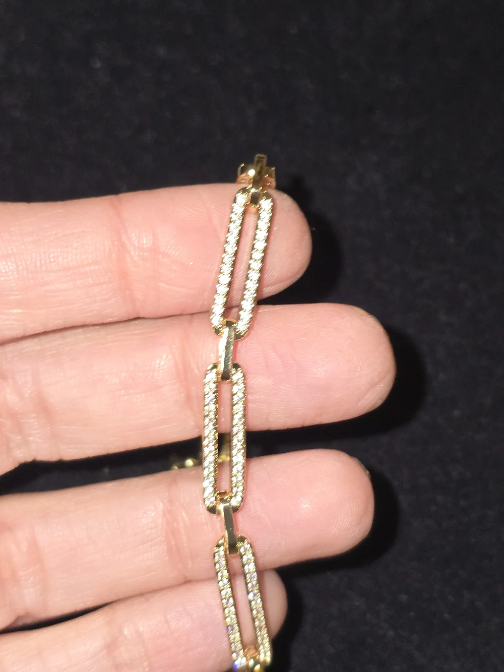 22kgp Dubai Gold Pavé Link Bracelet - Women's Jewelry
